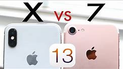 iPhone 7 Vs iPhone X On iOS 13! (Speed Comparison) (Review)