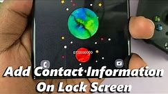 How To Add Your Contact Information On Lock Screen In Samsung Galaxy S23, S23+ S23 Ultra