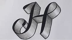 3d Drawing Letter H on Paper / How To Write Easy Art For Beginners With Marker And Pencil