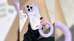 iPhone marble case with wristband to free hands
