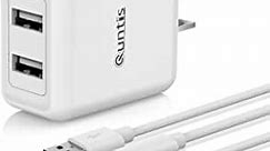 iPhone Charger MFi Certified, Quntis 2Pack 6.6ft Lightning Charging Cable Cord with Dual Port USB Wall Charger Block Adapter for iPhone 14 13 12 SE 11 Max XS XR X 8 7 6s 6 Plus iPad Pro iPod Airpods