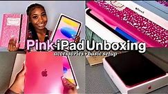 pink ipad 10th generation (256GB) unboxing + Apple pencil setup & accessories 📦💕