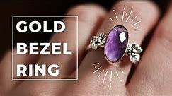 How to make a silver ring with GOLD BEZEL! Tutorial step-by-step