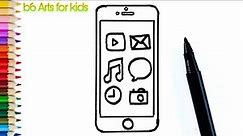 How to draw MOBILE PHONE easy | how to draw a phone