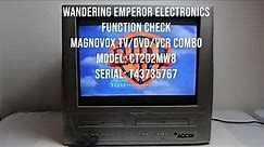 Magnavox TV DVD VCR Combo CT202MW8 Serial: T43735767 function check
