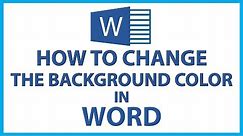 Microsoft Word: How To Change The Background Color