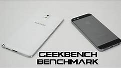 iPhone 5s vs Galaxy Note 3 Benchmark Test (Geekbench 3)