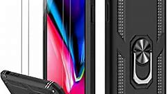 LUMARKE iPhone SE Case 2022,iPhone SE 2020 Case,iPhone 8 Case,iPhone 7 Case,iPhone 6 6s Case with Screen Protector,Military Grade Protective Phone Case for iPhone 6 6s/7/8/SE2/SE3 Black