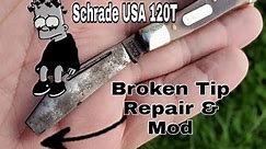 Schrade Old Timer Folding Pocket Knife Tip Repair and Modification #repair