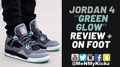 Air Jordan Retro 4 "Green Glow" Review + On Foot · AJ4 Grails · 308497-033