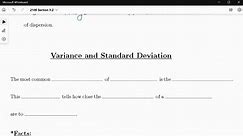 Calculating Variance & Standard Deviation by Hand