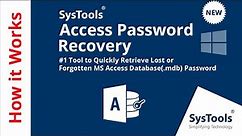 Recover & Reset Microsoft Access MDB File Password - SysTools
