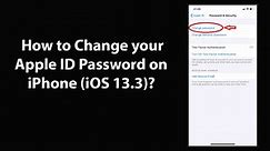 How to Change your Apple ID Password on iPhone (iOS 13.3)?