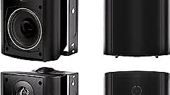 Herdio 4 Inch Outdoor Speakers with Bluetooth 4 Channel Amplifier for Indoor Outdoor Patio,Deck, Waterproof Wall Mount System (4 Speakers)
