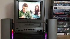 VHS movies collection on a Orion CRT TV:VHS combo