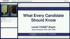 What Every CAIA® Level I Candidate Should Know - March 2016