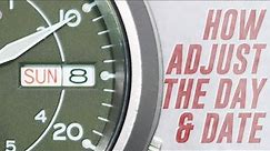 How to Adjust the Day and Date on an Analog Watch