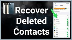 How To Recover Deleted Contacts From iPhone