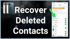 How To Recover Deleted Contacts From iPhone