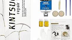 Kintsugi Repair Kit Gold, Japanese Kintsugi Kit to Improve Your Ceramic, Repair Your Meaningful Pottery with Gold Powder Glue, Perfect for Beginners Restoring Meaningful Gifts