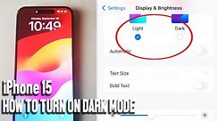 iPhone 15 How to Enable Dark Mode | iPhone 15 Plus Pro Max