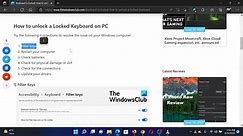 Laptop Keyboard is locked; How to unlock a Locked Keyboard