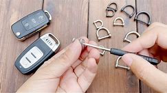 FEGVE Small Titanium Key Ring with Screw Shackle - Car Fob Keychain Heavy Duty Strong Mini Titanium D Rings- 1/2 Inch/12mm (Silver 4 Pack)