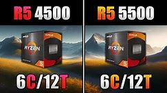 Ryzen 5 4500 Vs. Ryzen 5 5500 | Benchmark | 12 Games Testados | 1080p Ultra