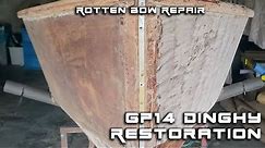 How to boat restoration : Repairing rotten wood on a bow of GP14 Dinghy