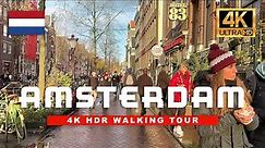 🇳🇱 Amsterdam, Netherlands Walking Tour 🍂 Autumn Central Canal Walk (4K HDR 60fps)