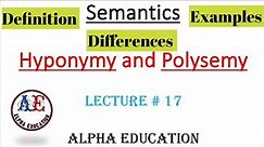 What is Homonymy and polysemy | lec # 17 |Definition, Examples and differences | #semantics