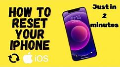 How to Factory Reset iPhone||Reset iPhone without Apple Id #iphone #youtube #factoryresetiphone
