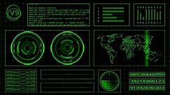 Green Futuristic Hacker Background HUD Full HD 60 FPS