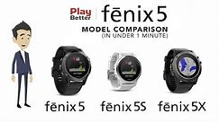 Garmin fenix 5 vs 5s vs 5X Comparison (in under 1 minute)