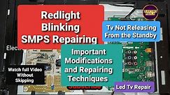 Funai LED Tv Repair dead Problem, Standby Red light Blinking|Smps Modifications|Step by Step Repair