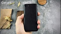 Carveit Wood Case for iPhone SE 2022 Case & SE 2020 [Natural Wood Panels & Soft TPU Back Shell] Shockproof Protective Cover Wooden Phone Case Compatible with iPhone SE 3rd Generation Case (Rosewood)