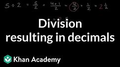 Division resulting in decimals