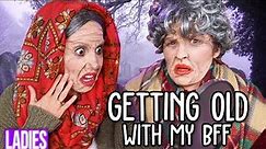 Turning Ourselves Into OLD LADIES!! // Best Friend Halloween Costume