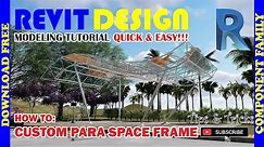 RD001. How to make a Custom Parametric Space Frame with Spider Fittings in Revit.