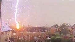 Moment lightning strikes house in Wales | UK weather