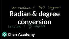 Radian and degree conversion practice | Trigonometry | Khan Academy