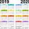 2019 2020 Colored Calendar
