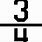 3/4 Fraction Symbol