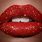 African Red Glitter Lips