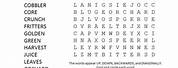 Apple Word Search Puzzle Pages