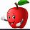 Apple with Face Clip Art