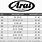 Arai Helmet Sizing Chart