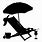 Beach Chair and Umbrella Silhouette Clip Art