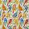 Bird Print Upholstery Fabric