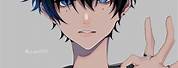 Black Hair and Blue Eyes Anime Boy